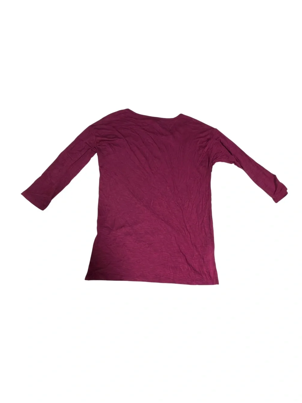 Lee Women’s Burgundy Embellished 3/4 Sleeve Tunic Top Size Large
